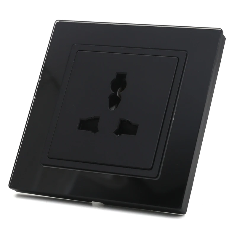 3HoleBlack Настенный сенсорный светильник с Wi-Fi, черная стеклянная панель, синий светодиодный, для ЕС и Великобритании, универсальный, умный дом, управление телефоном, 1 комплект, 2 способа, реле, круглый - Цвет: 3HoleBlack