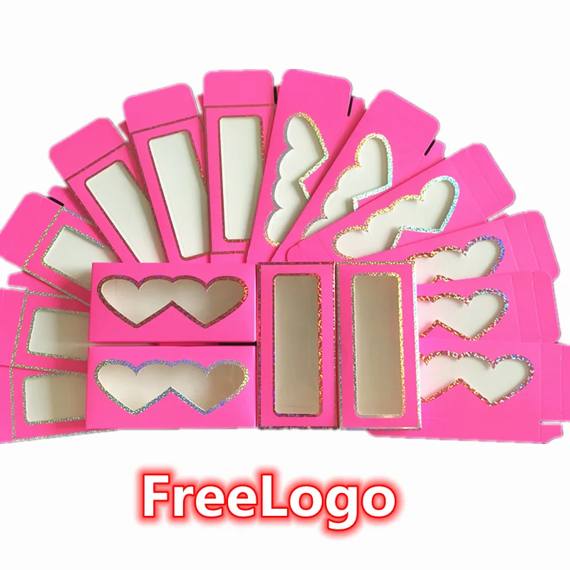 

Розово-красные специальные оконные коробки для ресниц, упаковка, оптовая продажа, коробка для ресниц из норки 5D, разноцветные пустые коробк...