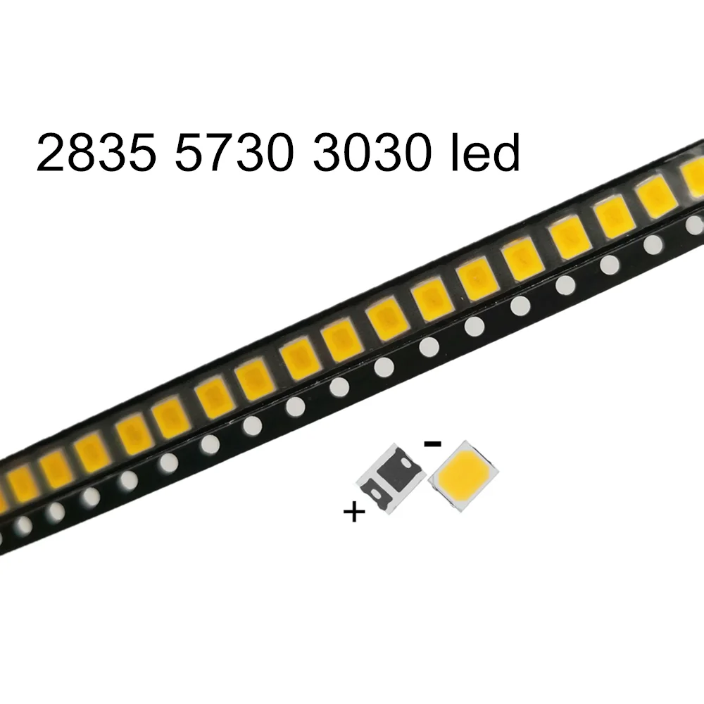 100 шт. 2835 SMD чистый белый естественный теплый холодный светодиодный светодиод 25LM