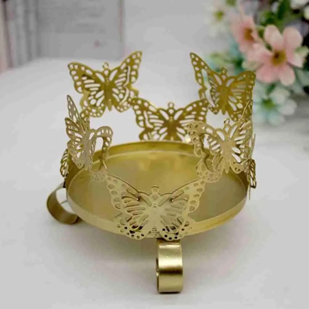 

Nordic Golden Hollow Metal Butterfly Pattern Candle Centerpieces Candlestick Lantern Iron Crafts Holder Decor Decorative N1V8
