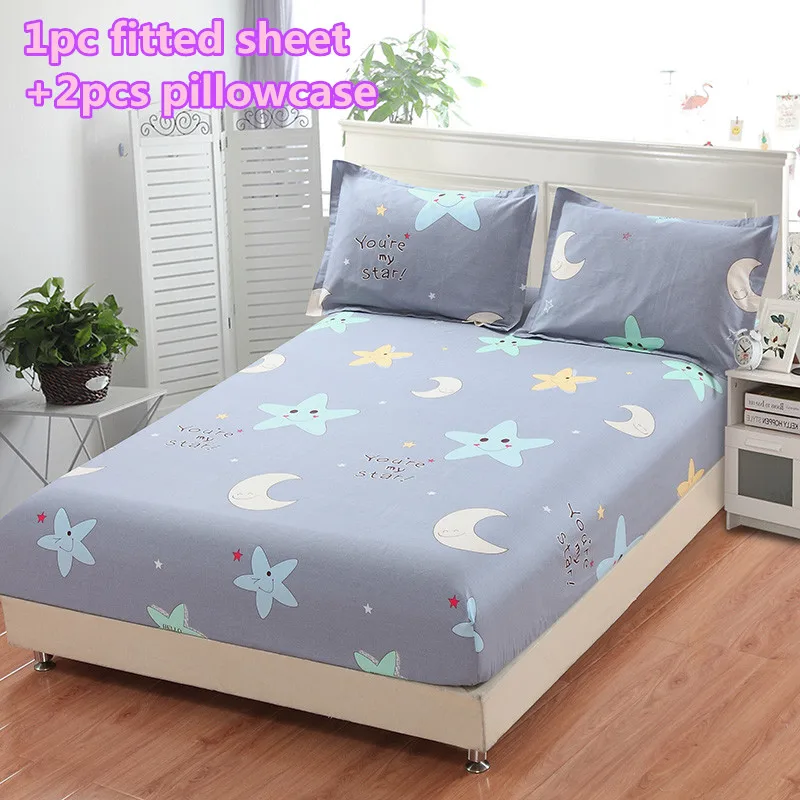 Белая простыня из чистого хлопка натяжная в Звездном стиле эластичное