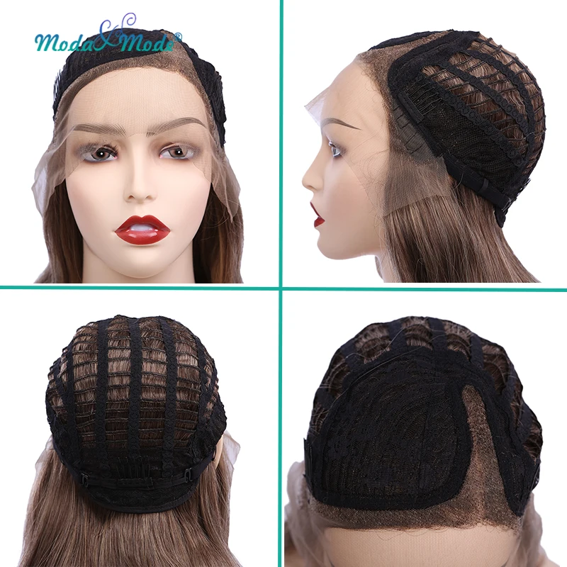 Moda & Mode синтетический кружевной передний парик 22 "блонд прямой L часть
