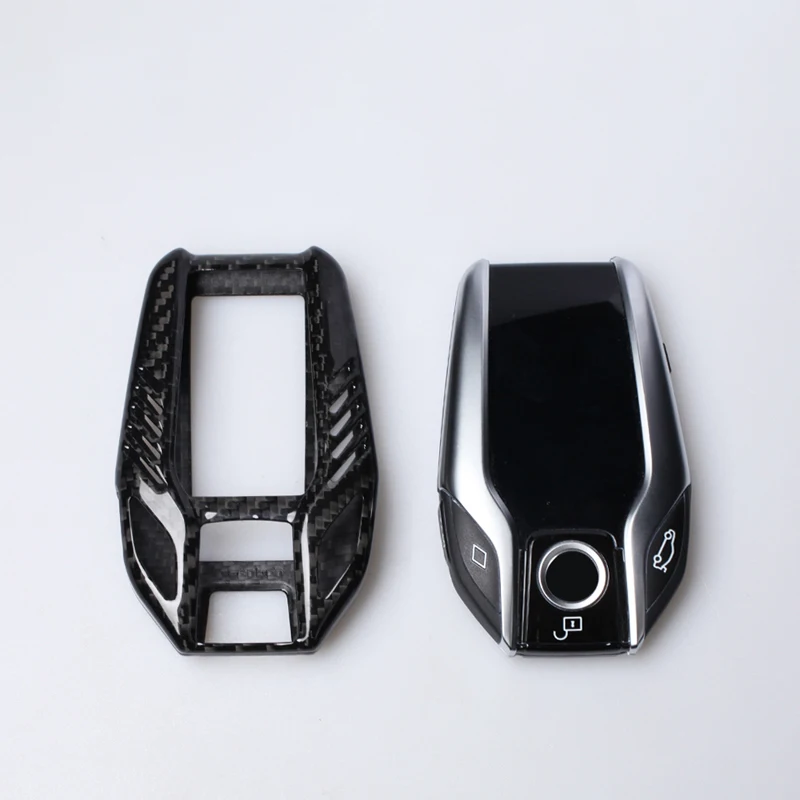 Черный чехол из углеродного волокна для ЖК-экрана автомобильного ключа BMW G30 G38 G11