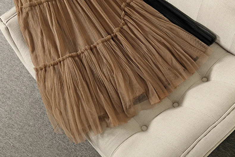 

High Quality European and American Women's Early Spring New Skirts Pleated Skirt