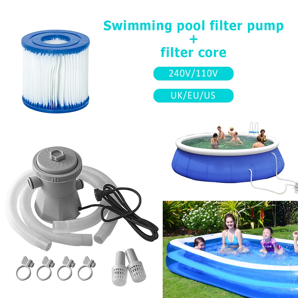 

2020 EU/US/UK plug Electric Swimming Pool Filter Pump Garden Swimming Pools Cleaning Tool Paddling Pool Water Pump Filter Kit