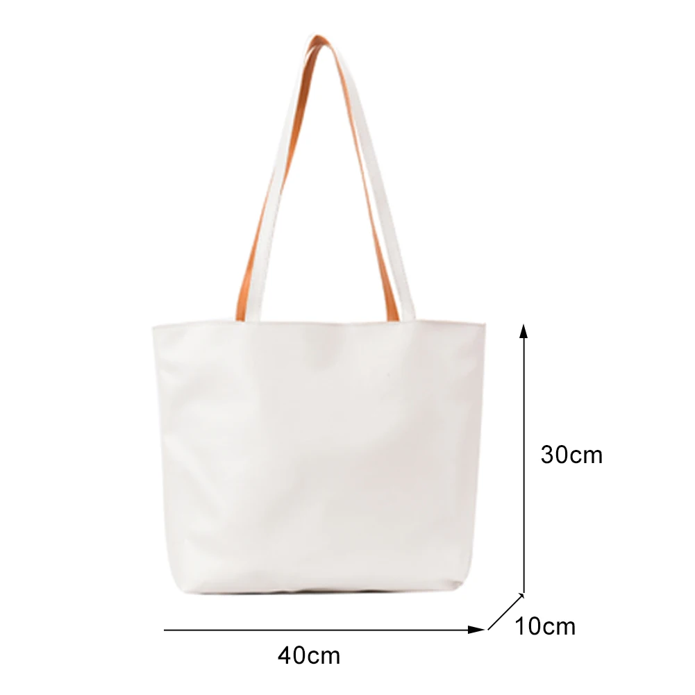 

Fashion Women Pure Color PU Leather Shoulder Shopping Tote Bag Casual Ladies Double-sided Large Capacity Handbags