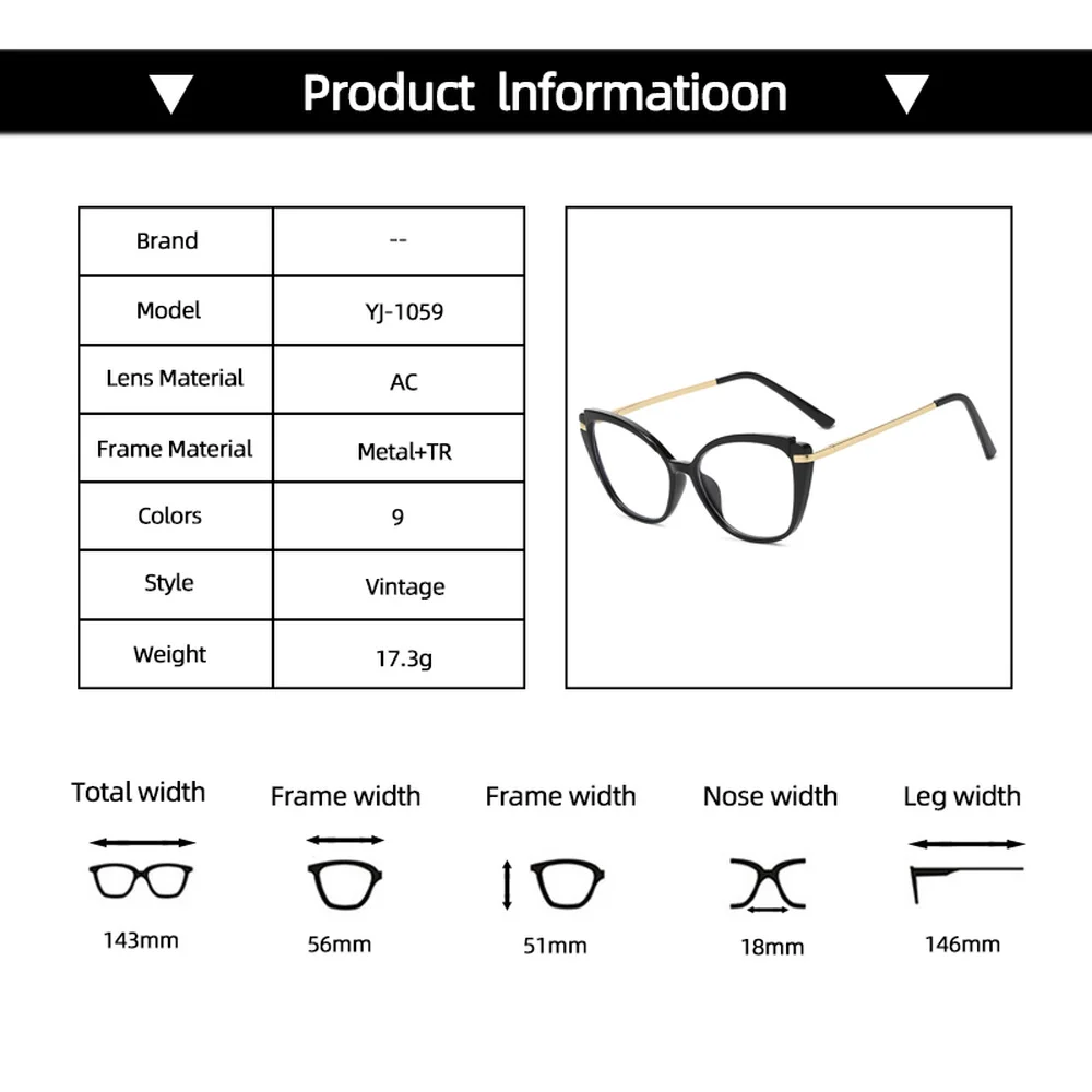 

Cat Eye Clear Lenses Glasses Women Men Computer Anti Blue Light Eyeglasses Oversize Gaming Optical Glasses Gafas Lunette Oculos