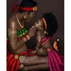 Алмазная живопись, африканская мама и ребенок, алмазная вышивка, полная квадратная мозаика-пазл со стразами, вышивка крестиком, модульные картины