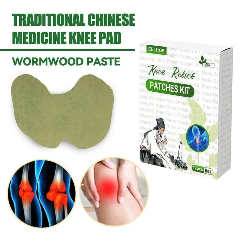 

12pcs/bag New Knee Plaster Sticker Wormwood Extract Knee Joint Ache Pain Relieving Paster Knee Rheumatoid Arthritis Body Patch
