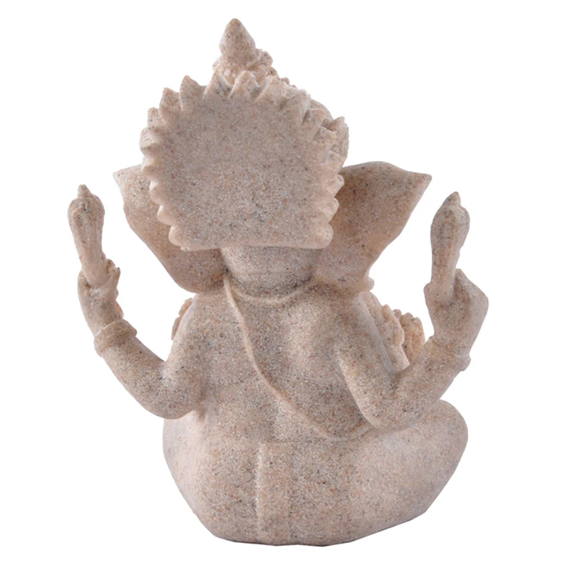

2pcs Sandstone Elephant God Sculptures Figurine Lord Ganesha Statue
