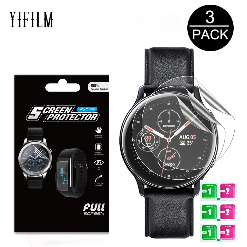 

3Pack For Samsung Galaxy Watch Active2 40mm/44mm Smart Watch 5H TPU Nano Anti-shock High Definition Screen Protector Clear Film