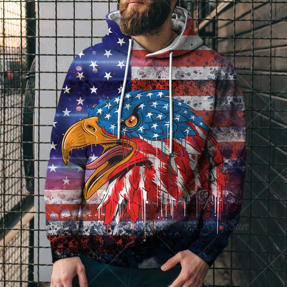

2021summer New Us Highway 66 Sweater Street Style Loose Pullover Men's Hoodie