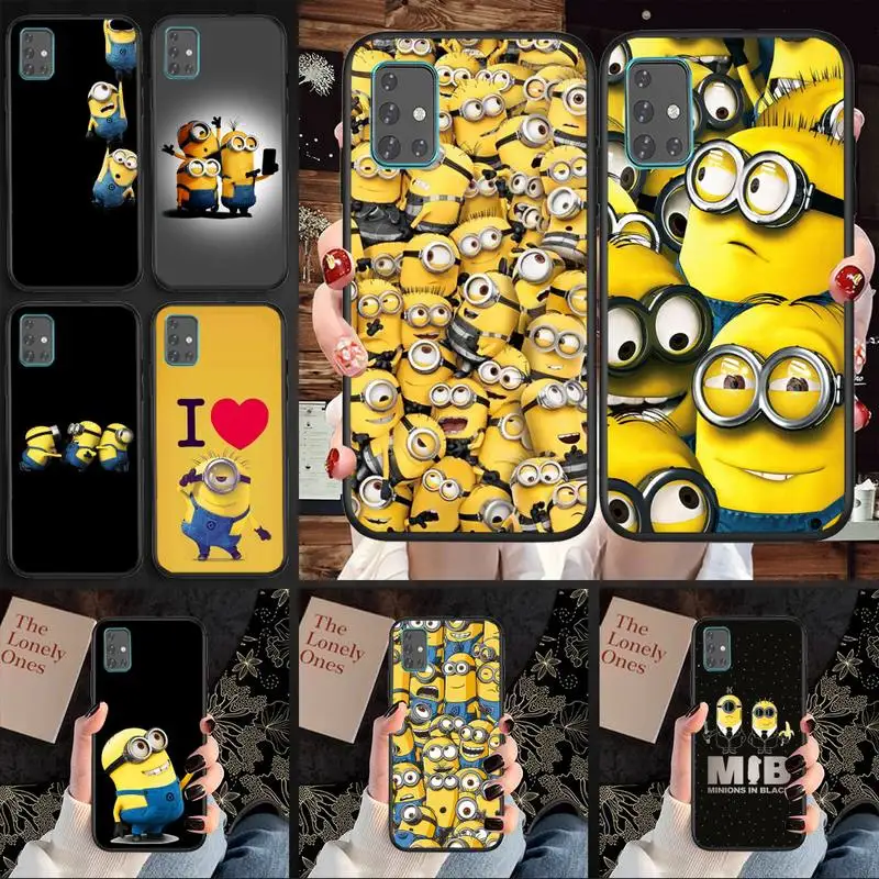 

Cute Cartoon Miniones Yellow Phone Case for Samsung A30 A20 A20S A10 A10S A9 A8 A6 A6S A40 STAR Lite Cover Coque