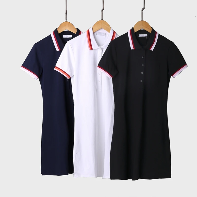 

Summer Quality Women's Short Crocodile Polo Dress Women Dresses Short Sleeve Ladies Female Above Knee Mini Dress Elegant Top