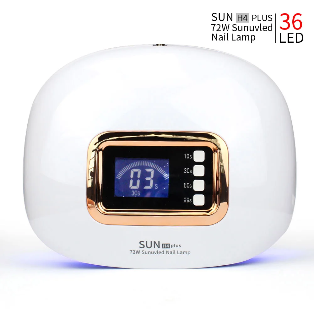 Лампа для маникюра SUN H4 plus светодиодная УФ лампа ногтей 72 Вт с таймером и 36