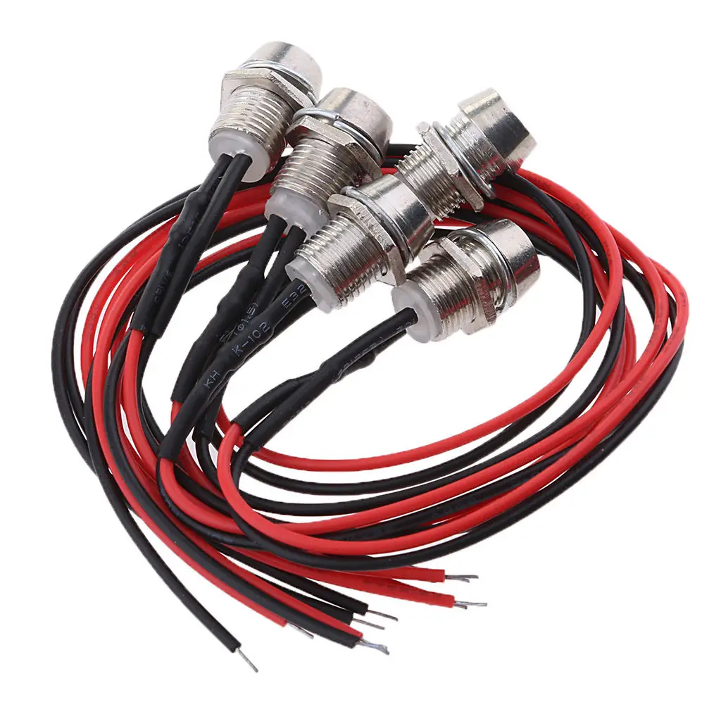 5 X 12V LED Indicator Lights for Car Truck Boat board Red