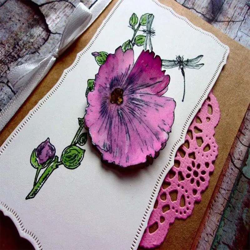 

Dragonfly Flowers Silicone Clear Seal Stamp DIY Scrapbooking Embossing Photo Album Decorative Paper Card