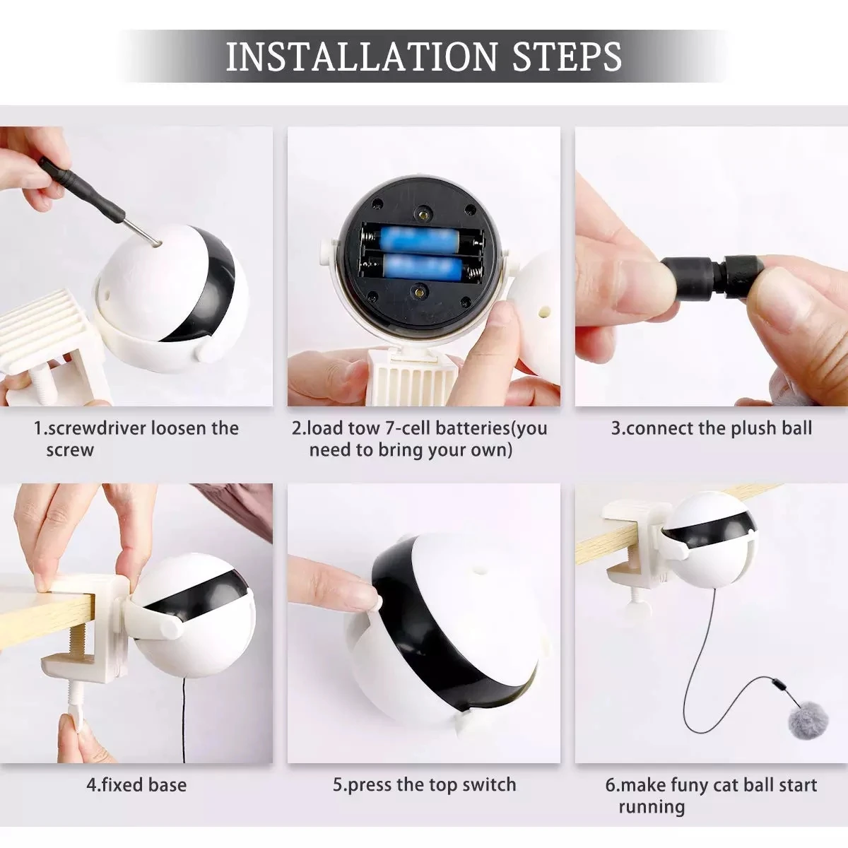 

Automatic Cat Toy Ball Electric Lifting Interactive Self Playing Teaser Puzzle Smart Pet Cat Ball Toys Supplies for Cats Kitten
