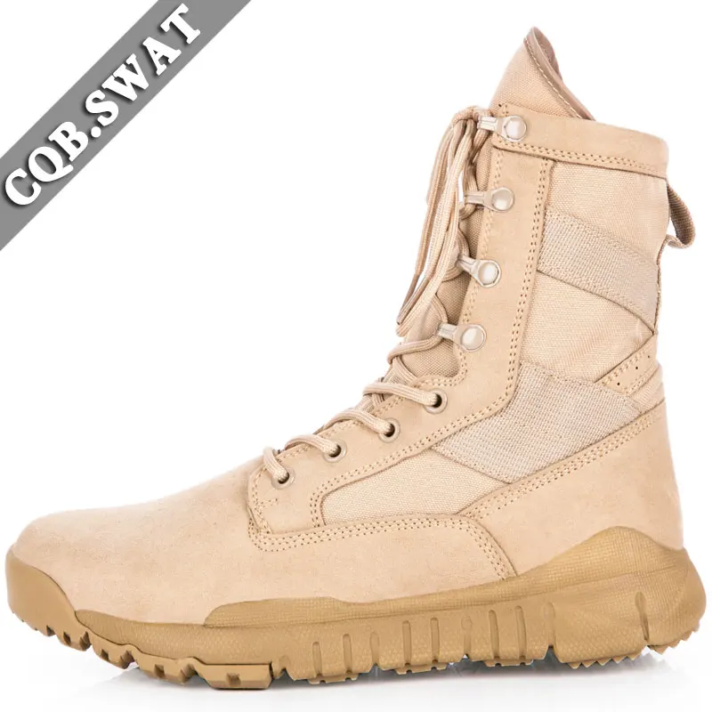 Износостойкие дышащие бежевые тактические военные ботинки мужские уличные