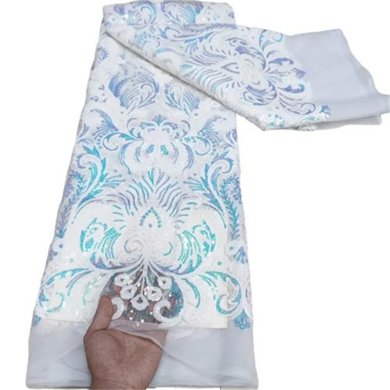 Роскошное кружевное платье с блестками Королевская Синяя ткань французское