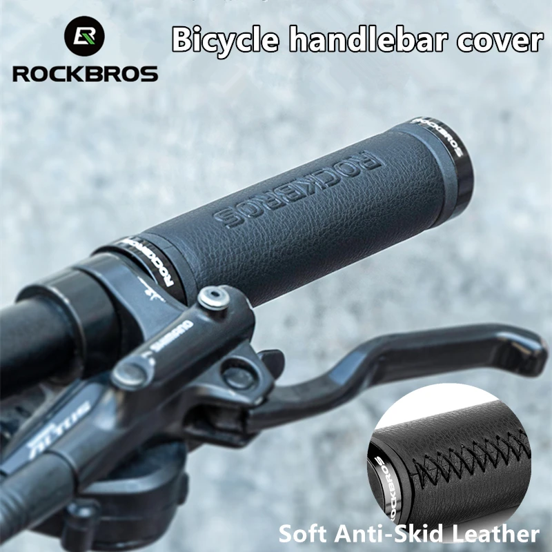 

ROCKBROS Bicycle Grips Microfiber Leather Handlebar End Cap Aluminium Alloy MTB Road Comfortable Soft Anti-Skid Cycling Grips