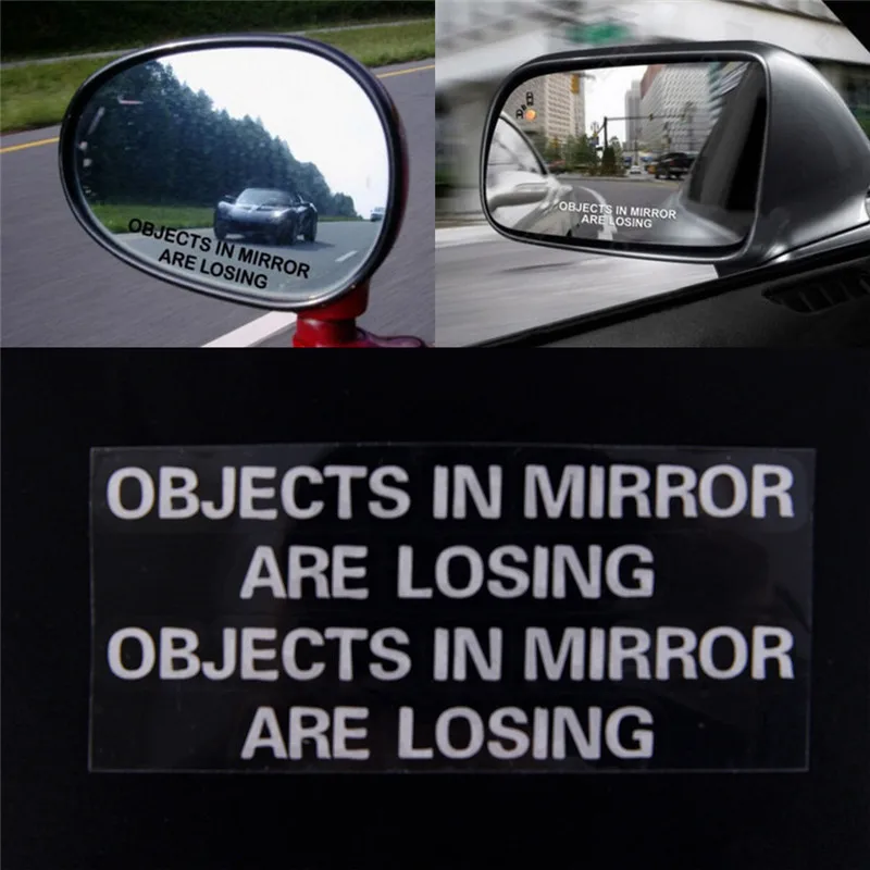 

Rearview mirror stickers Funny Car Truck Window White Vinyl Decal Sticker-Objects In Mirror Are Losing