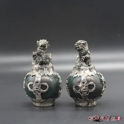 Изысканная Античная белая медь и серебро (Гортензия Льва) украшение для