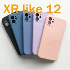 Индивидуальный квадратный силиконовый чехол для iPhone XR как 12 (только), мягкая задняя крышка карамельного цвета 1:1