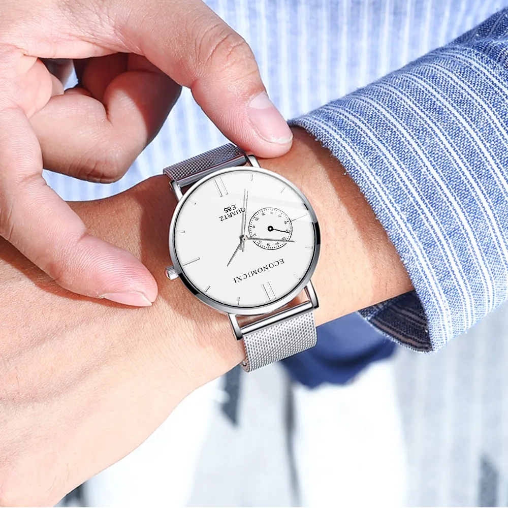 

Quartz Movement Simple Mens Watches Ultra-thin Fashion Business Top Brand Design Luxury Waterproof Wristwatches Round Dial #2
