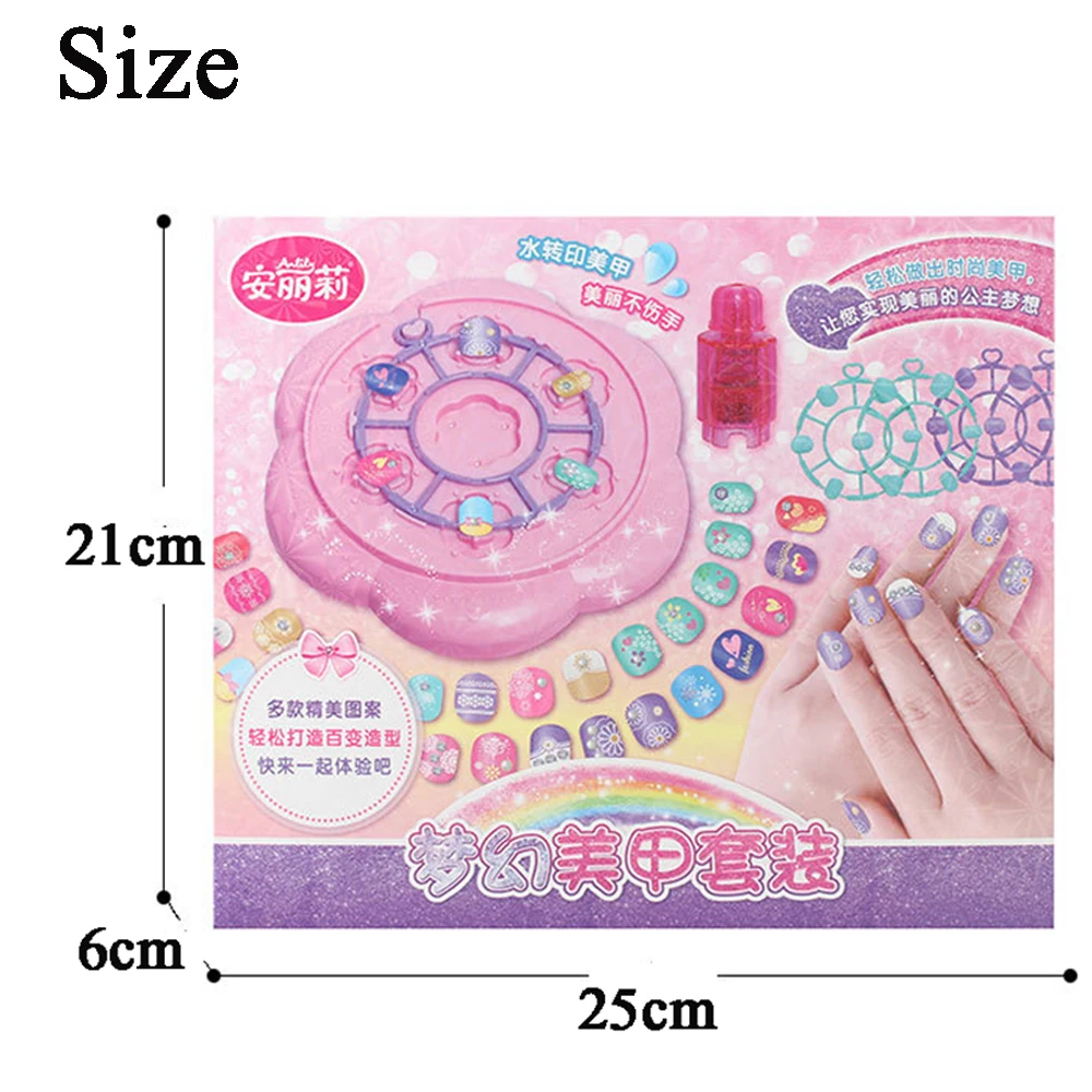 

Children Pretend Nail Makeup Toy Girl Makeup DIY Fake Nail Toys Fairy Dress Up Game For Girl Gift
