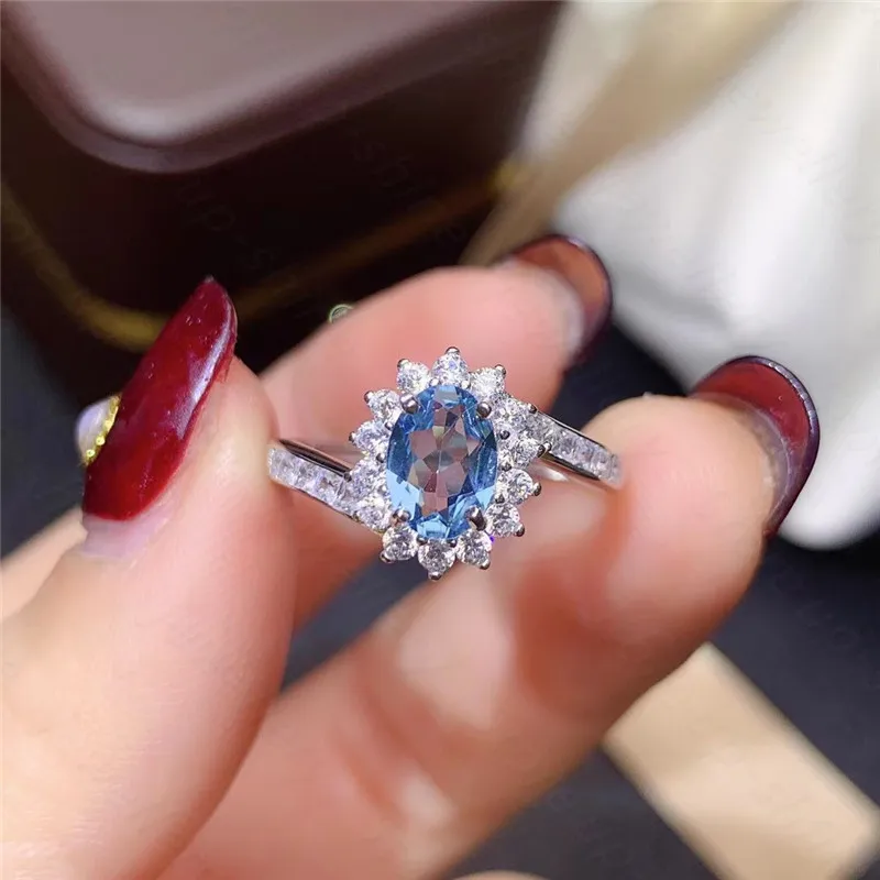 

Natural Topaz Silver Ringss 925 Sterling Silver Ring Fine Jewelry Gift For Women Lady Girls