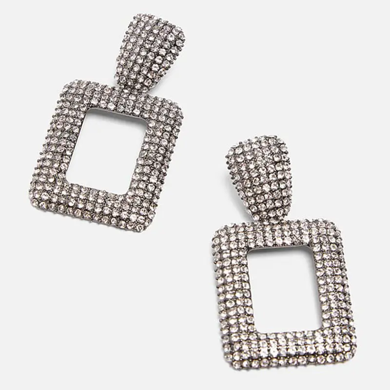 JUST FEEL Модные Винтажные Кристальные Висячие серьги для женщин геометрические