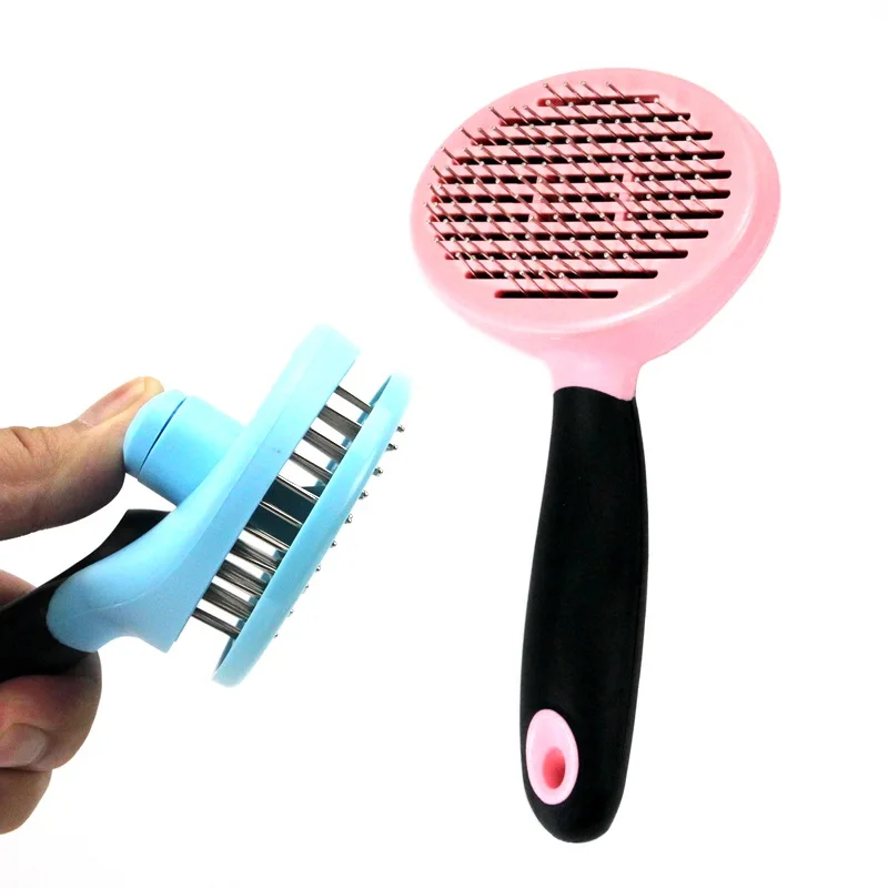 

Dog Cat Comb For Small Medium Large Dogs Shedding Tool Brush Comb Rake Pet Fur Grooming Quick Clean Short Hair Blue Pink