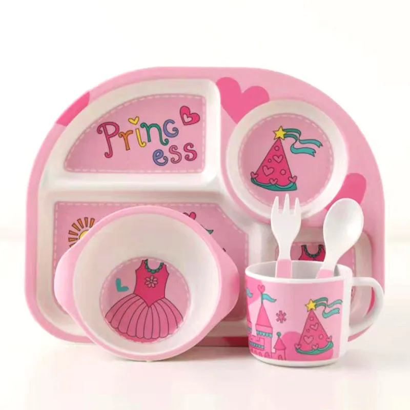 Тренировочная посуда для детей 5 шт./компл. милая мультяшная кормления детская с