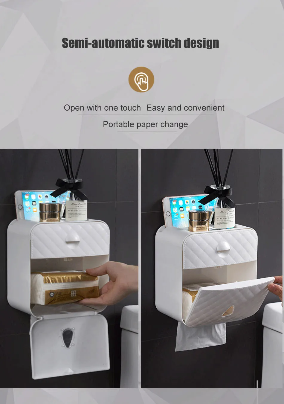 ONEUP портативный двойной туалетной бумаги водонепроницаемый ящик для хранения для туалета настенный дозатор рулонной бумаги аксессуары для ванной комнаты