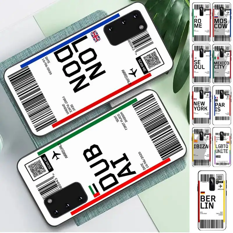 

INS Light Ticket Airplane Phone Case for Samsung S10 21 20 9 8 plus lite S20 UlTRA 7edge