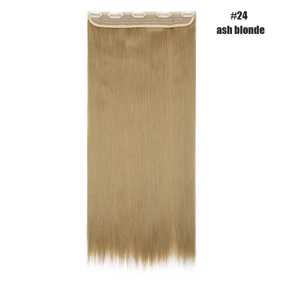 ash blonde Snoilite, длинные прямые накладные волосы на заколках, синтетические волосы, 5 зажимов, цельные термостойкие накладные волосы для женщин - Цвет: ash blonde