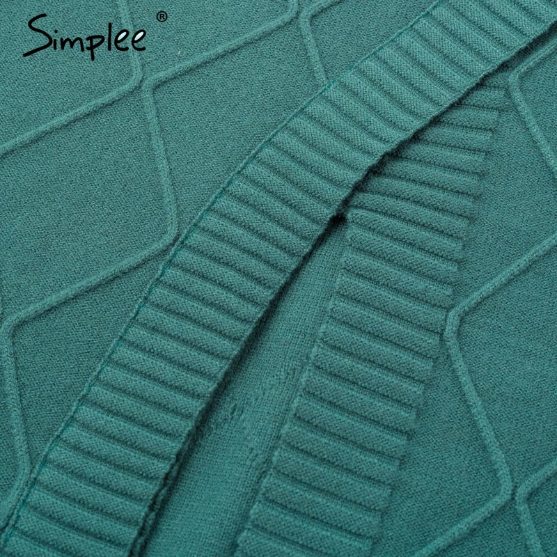 Simplee Cплит Элегантный трикотажные юбкa с высокой талией женщин тонкий плед