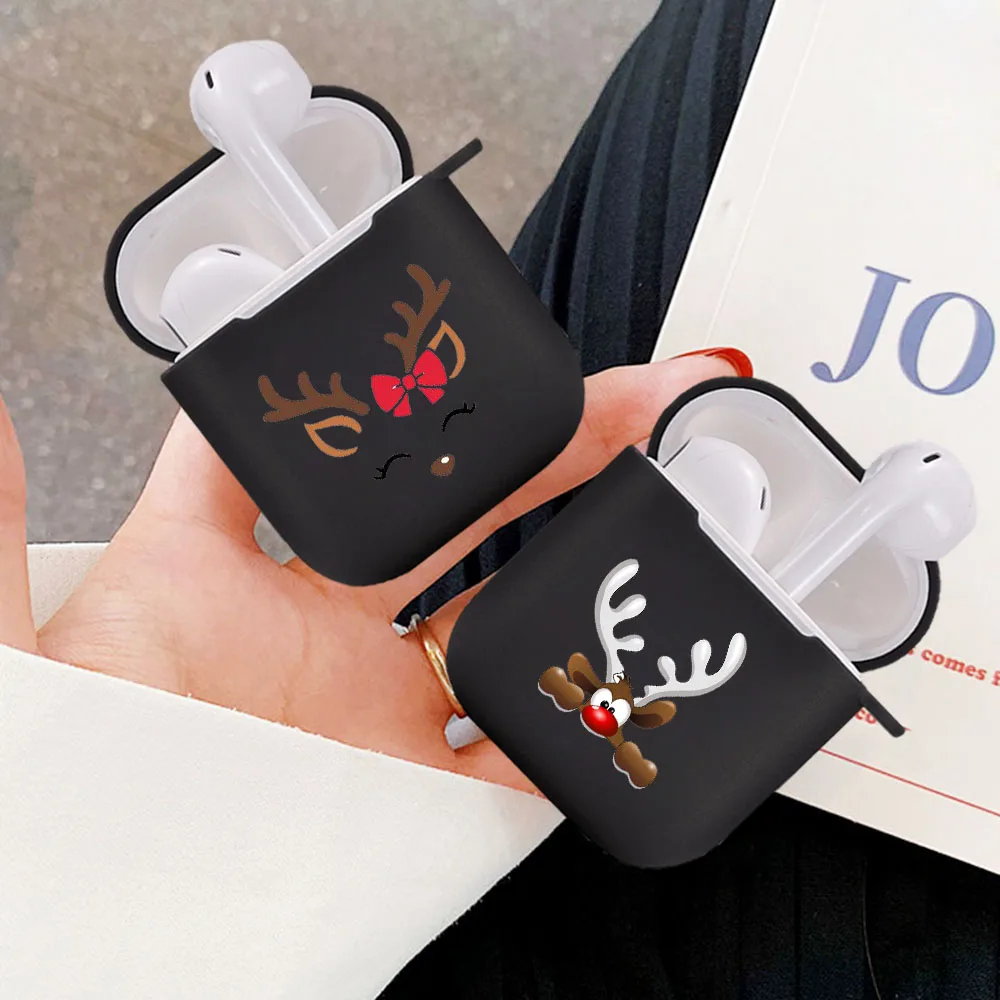 

Silicone cover for Airpods 1/2 Earphone Merry Christmas Santa Claus deer soft Fundas Airpods Case Air Pods Charging Box Bags