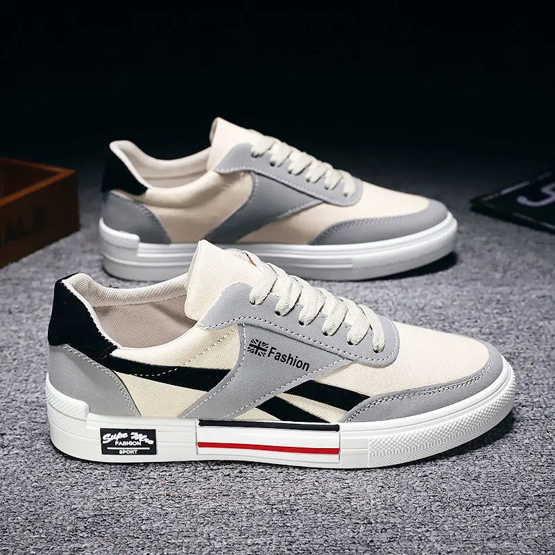 

New Male Flats Canvas Sport Shoes Lightweight Breathable Sneakers Spring Fashion Tennis Running Shoes Men