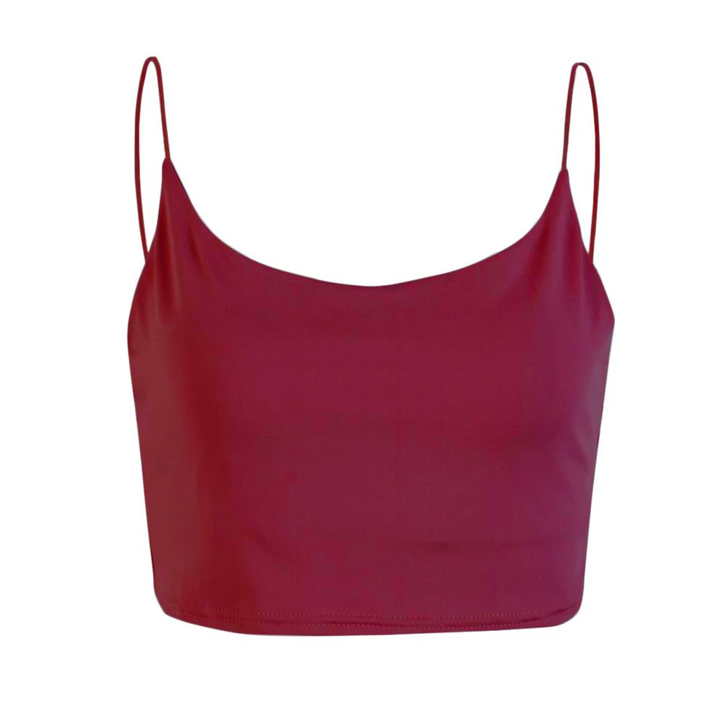 

Sexy Women Solid Color Spaghetti Straps Slim Camisole Tank Tops Vest Sleeveless Tops blusas Bottoming Blouse