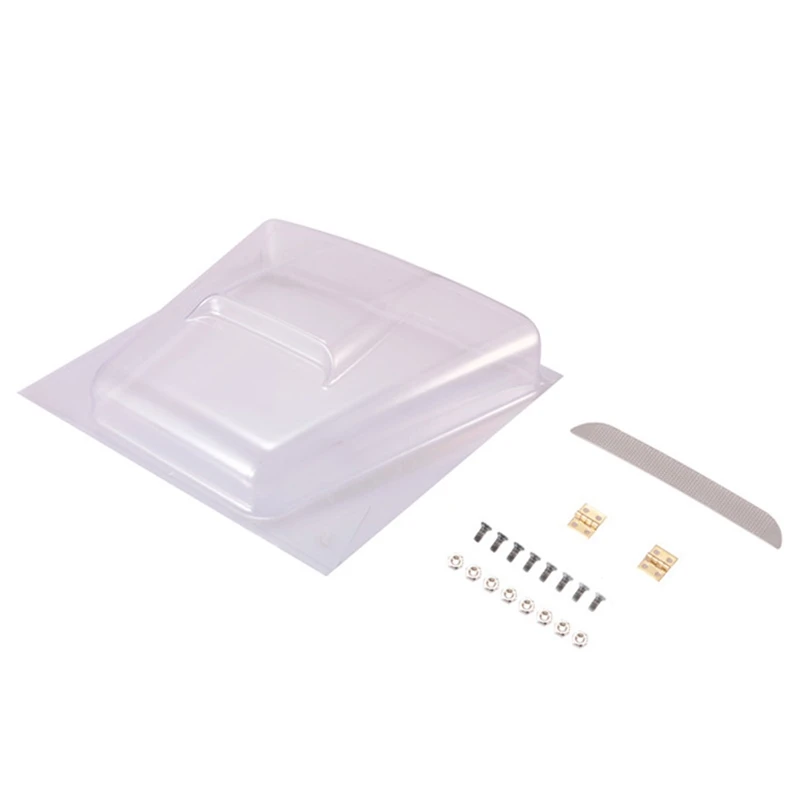 

Simulation Transparent Engine Hood Air Intake Engine Cover Compartment Cover Bracket Hinge for Traxxas Trx4 Defender