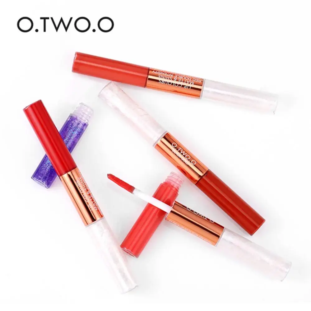 О. TW O.O двойной головкой матовый блеск для губ с сексуальная жидкая Косметика