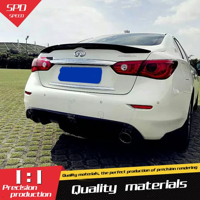Спойлер для Infiniti Q50 Q50S АБС-пластик заднее крыло автомобиля Праймер цветной задний