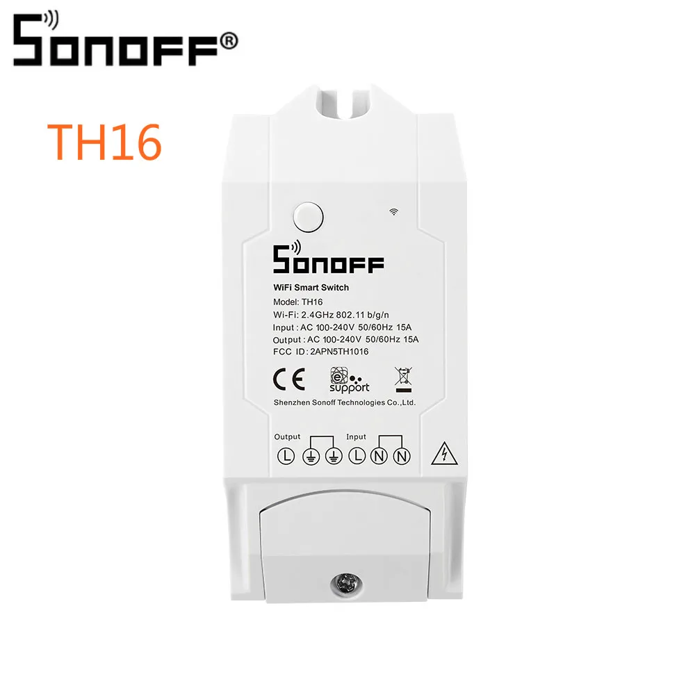 TH16 SONOFF TH10/TH16 SI7021 переключатель датчика влажности беспроводной датчик контроля температуры Wifi умный дом пульт дистанционного управления - Комплект: TH16
