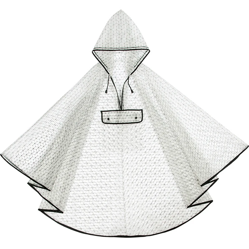 

New Fashion Quality Waterproof Reusable Plastic EVA Women Rain Cape Raincoat Men Hooded Poncho For Hiking Riding