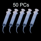 Одноразовый стоматологический ирригационный шприц с изогнутым наконечником, 50 шт., 12 мл, для Стоматологического использования, материал для стоматологии, диаметр наконечника 1,7 мм и 1,9 мм