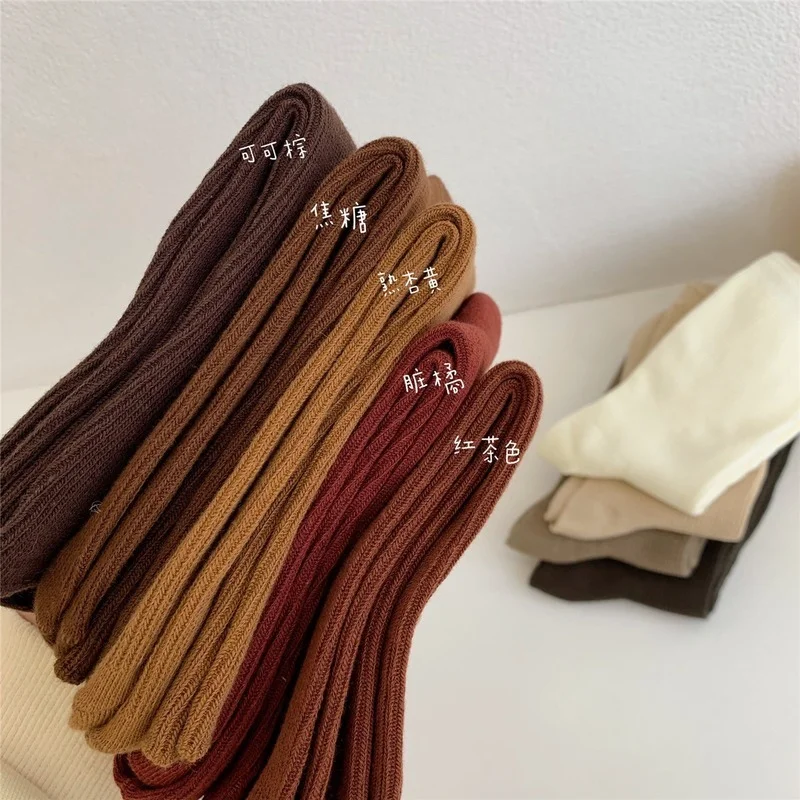 

Harajuku Retro Women's Socks Solid Casual Streetwear Crew Socks Candy Color Cotton Soft Breathable Hip Hop Skateboard Long Socks