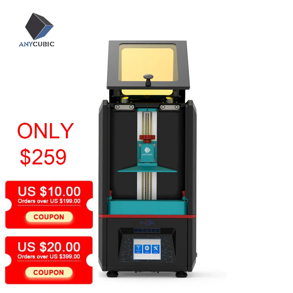 Anycubic Фотон 3d принтер 405nm УФ Смола ломтик скорость lcd сенсорный экран SLA настольный