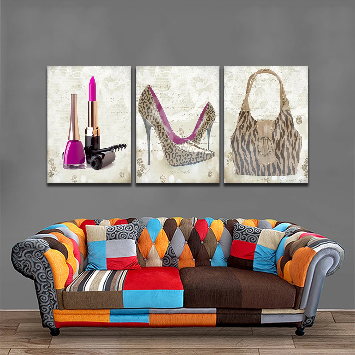 

Modern Leopard Lipstick Wall Art Canvas Painting Picture Poster and Print Gallery Living Room Home Decor